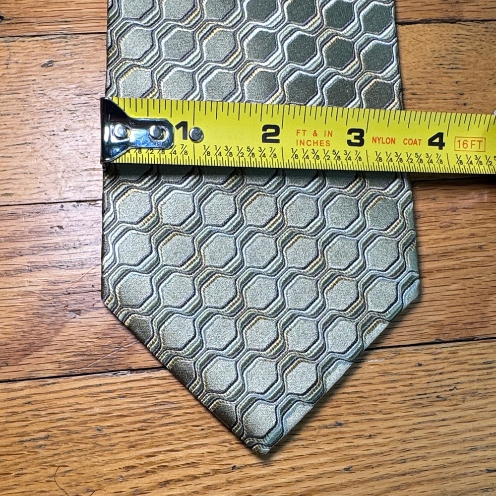 Geoffrey Beene Hexagonal Pattern Tie In Green And… - image 8